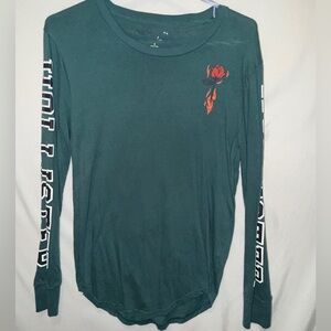 Hollister Men’s Logo Rose Graphic Long Sleeve Shirt Size S